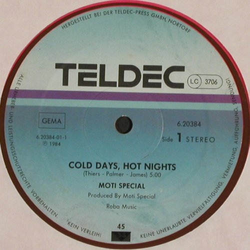 Moti Special: Cold Days Hot Nights+1, OrangeVinyl, Teldec(6.20384 AE), D, 1985 - 12inch - V7410 - 4,00 Euro