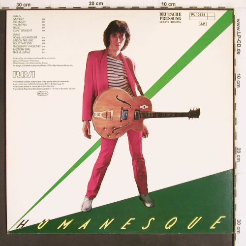 Green,Jack:&nbsp;Humanesque, RCA (PL 13639), D, 1980 Typ:&nbsp;LP Best.-Nr.:&nbsp;V744 Preis:&nbsp; 5,00 Euro