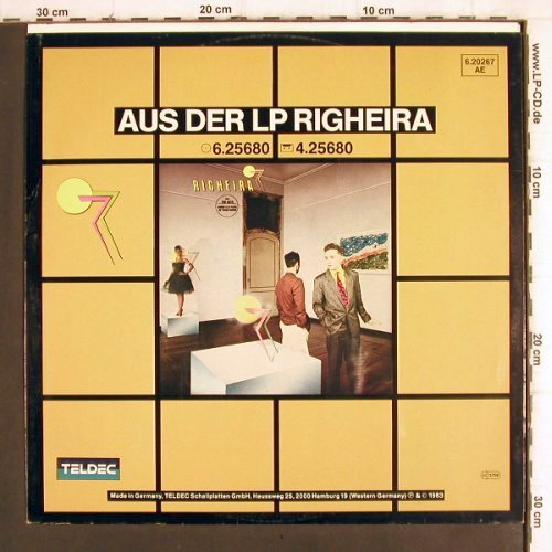 Righeira:&nbsp;No Tengo Dinero / Dinero Scratch, Teldec (6.20267 AE), D, 1983 Typ:&nbsp;12" Best.-Nr.:&nbsp;V876 Preis:&nbsp; 5,00 Euro