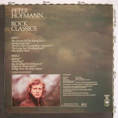 Hofmann,Peter:&nbsp;Rock Classics, CBS (CBS 85 965), NL, 1982 Typ:&nbsp;LP Best.-Nr.:&nbsp;V89 Preis:&nbsp; 5,00 Euro