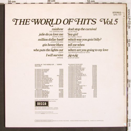 V.A.The World Of Hits Vol.5:&nbsp;Marmalade... East of Eden, Decca (SPA 177), UK Typ:&nbsp;LP Best.-Nr.:&nbsp;V934 Preis:&nbsp; 5,00 Euro