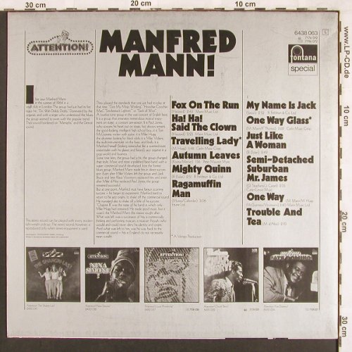 Mann,Manfred: Attention! Serie-Same, Fontana(6438 063), D, Ri,  - LP - X3443 - 6,00 Euro