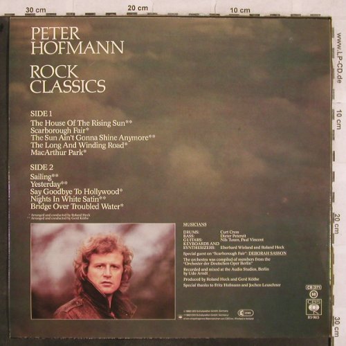 Hofmann,Peter: Rock Classics, CBS(CBS 85 965), NL, 1982 - LP - X420 - 4,00 Euro