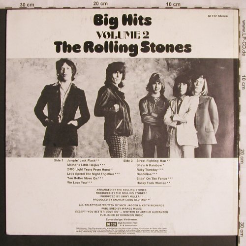 Rolling Stones: Big Hits Vol.2,Club Sonderauflage, Decca / S*R(63 512), D,  - LP - X4237 - 14,00 Euro