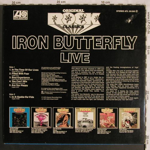 Iron Butterfly: Live-Orig.Rock Classics(70), Atlantic(20 093 F), D, m-/vg+, 1975 - LP - X4399 - 6,00 Euro