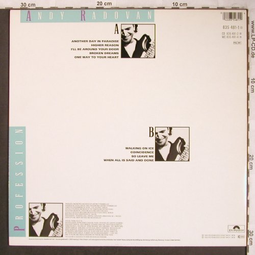 Radovan,Andy: Profession, Polydor(835 481-1), D, 1988 - LP - X4571 - 5,50 Euro