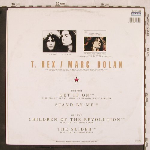 T.Rex-Marc Bolan: Get It On(Visconti rmx 87)+3, Teldec(6.20790 AE), D, 1987 - 12inch - X502 - 4,00 Euro
