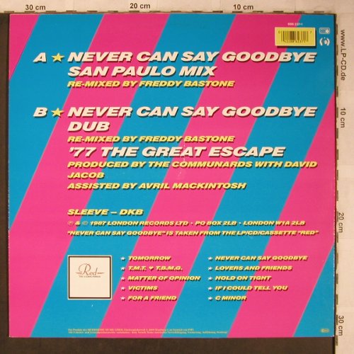 Communards: Never Can Say Goodbye*2+1,rmx, London(886 237-1), D, 1987 - 12inch - X5274 - 4,00 Euro