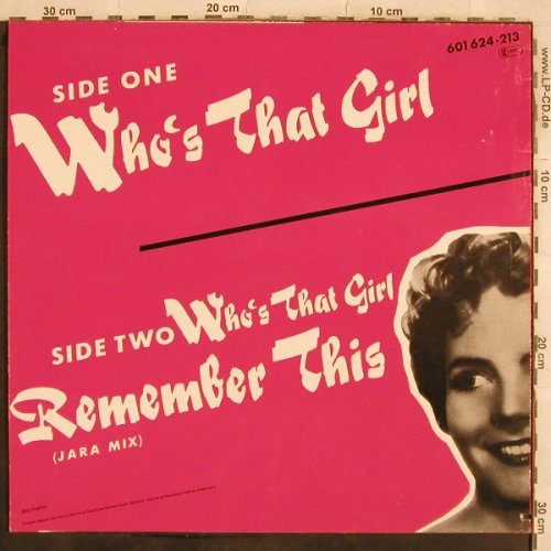 Flying Pickets: Who's That Girl / Remember Me, 10 Records(601 624-213), D, co, 1984 - 12inch - X605 - 2,00 Euro