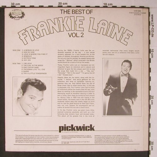 Laine,Frankie: The Best Of Vol.2, Hallmark(SHM 889), UK, 1969 - LP - X6188 - 5,50 Euro