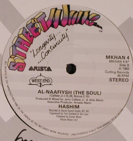 Hashim: AL-NaaFiysh(The Soul)*2, Street Wave/Arista(MKHAN 4), UK, FLC, 1983 - 12inch - X6676 - 24,00 Euro