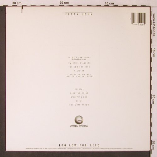 John,Elton: Too Low For Zero, Geffen(GHS 4006), US, Co, 1983 - LP - X7068 - 7,50 Euro