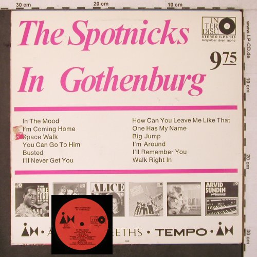 Spotnicks: in Gothenburg, m-/vg+, In Ter Disc(ILPS 135), S,  - LP - X7171 - 20,00 Euro