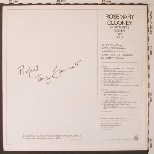 Clooney,Rosemary - with Les Brown: Everything's coming up Rosie, Concord(CJ-47), US, 1977 - LP - X7219 - 11,50 Euro