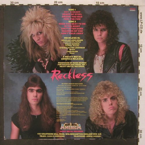 Reckless: Heart of Steel, Heavy Metall America(HMUSA6), US, 1980 - LP - X7314 - 12,50 Euro