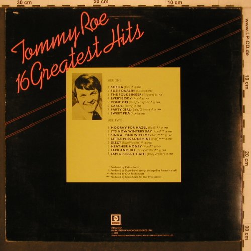 Roe,Tommy: 16 Greatest Hits, ABC(ABCL 5157), UK, 1975 - LP - X7766 - 9,00 Euro
