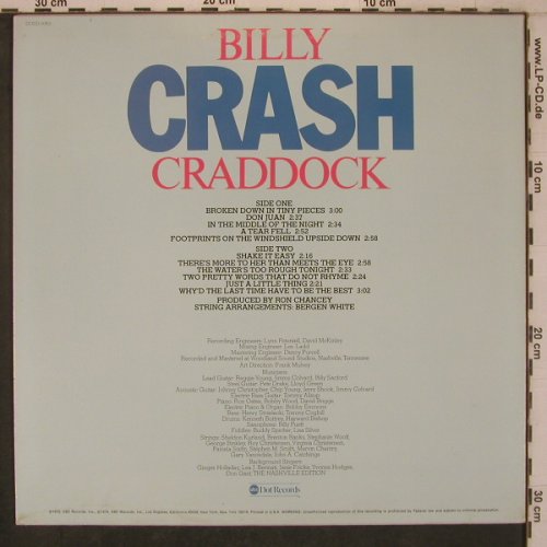 Craddock,Billy: Crash, ABC Dot(DOSD-2063), US, m-/vg+, 1976 - LP - X7837 - 7,50 Euro