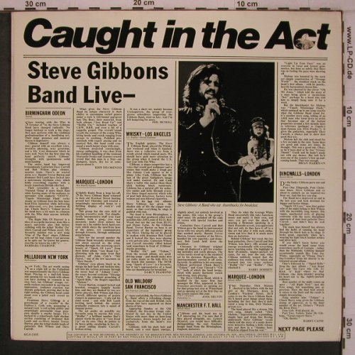 Gibbons Band,Steve: Cought in the Act - Live, MCA(MCA-2305), CDN, Co, 1977 - LP - X7899 - 9,00 Euro