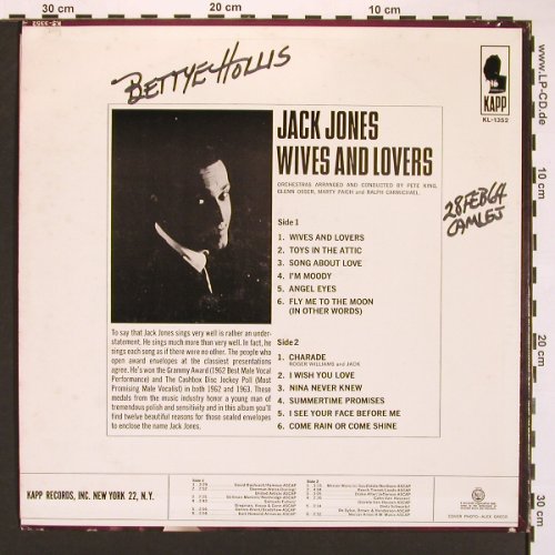 Jones,Jack: Wives And Lovers, Mono, Kapp(KL-1352), US, Woc, 1963 - LP - X8276 - 9,00 Euro