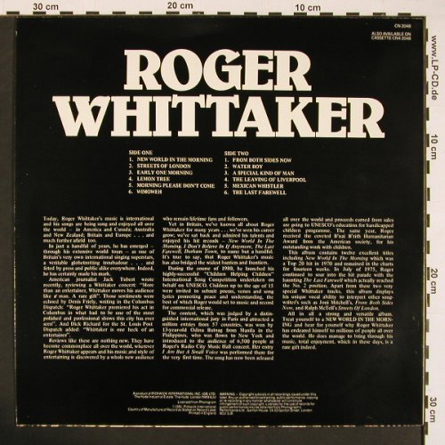 Whittaker,Roger: New World in the Morning, Pickwick(CN 2048), UK, 1981 - LP - X8402 - 5,00 Euro