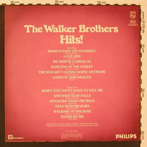 Walker Brothers: Hits, m-/vg+, Philips(PRICE 37), UK, 1982 - LP - X8866 - 5,50 Euro