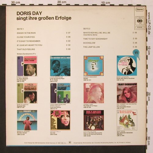 Day,Doris: singt Ihre Großen Erfolge, CBS(S 52 619), NL, Ri,  - LP - X9127 - 6,00 Euro