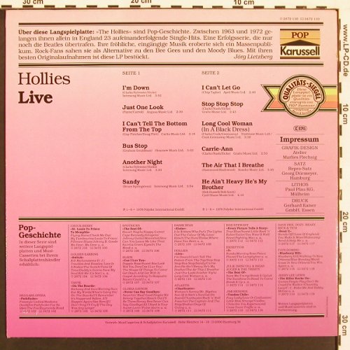 Hollies: Live, m-/vg+, Karussell, Ri(2872 110), D,  - LP - X9158 - 5,00 Euro