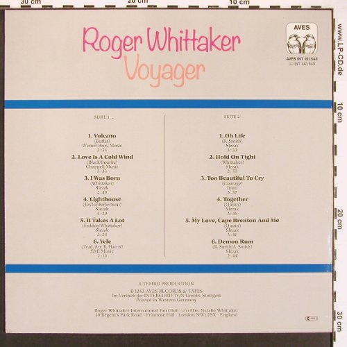 Whittaker,Roger: Voyager, Aves(INT 161.549), D, 1983 - LP - X9252 - 6,00 Euro