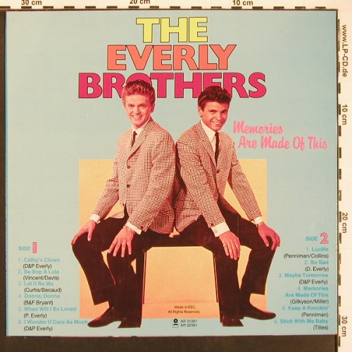Everly Brothers: Memories Are Made Of This, WorldMusic(AR 31081), EEC,  - LP - X9520 - 5,00 Euro