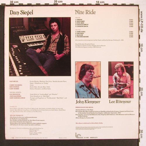Siegel,Dan: Nite Ride, vg+/m-, Inner City(IC 1046), US, 1980 - LP - X9556 - 5,00 Euro