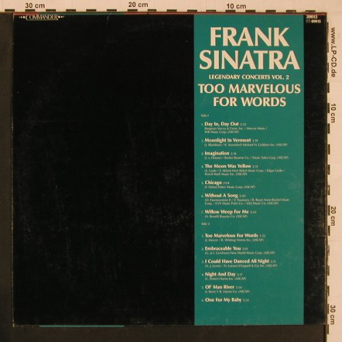 Sinatra,Frank: Legendary Concerts Vol.2 Too Marvel, Commander(39015), D,  - LP - Y107 - 6,00 Euro