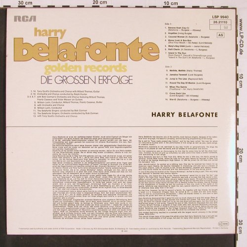Belafonte,Harry: Die Grossen Erfolge -Golden Rec.63, RCA(26.21110), D, Ri, 1963 - LP - Y1209 - 6,00 Euro
