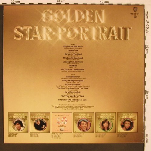 Peter,Paul & Mary: Golden Star-Portrait, WB(WB 56 101), D, Promo, 1975 - LP - Y1412 - 7,50 Euro