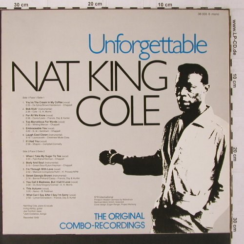 Cole,Nat King: Unforgetable-Orign.Combo-Record.'49, SR(38 335 6), D,Ri,Mono, 1979 - LP - Y1718 - 9,00 Euro