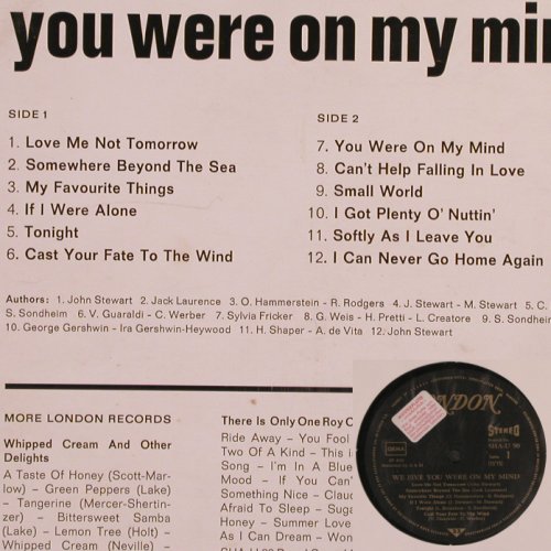 We Five: You Were On My Mind, m-/vg-, London, Promo-stol(SHU-U 90), D,  - LP - Y1992 - 9,00 Euro