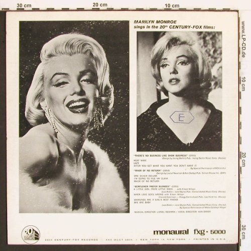 Monroe,Marylin: Marilyn, from Orig.Sound Track, 20th Century Fox(FXG 5000), US, stoc, 1963 - LP - Y4984 - 12,50 Euro