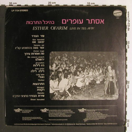 Ofarim,Esther: Live In Tel-Aviv, Contona Music(LP 7724), D,  - LP - Y6728 - 7,50 Euro