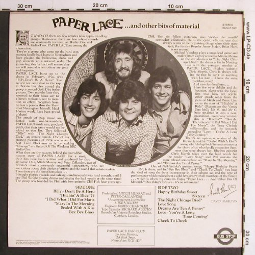 Paper Lace: ...and other bits of Material, Bus Stop(BUSLP 8001), UK, 1974 - LP - Y7174 - 7,50 Euro