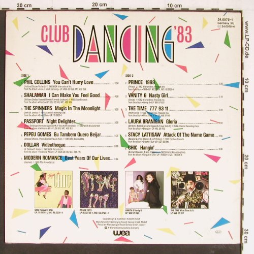 V.A.Club Dancing'83: Phil Collins... Chic, WEA(24.0075-1), D, 1983 - LP - Y7373 - 5,00 Euro