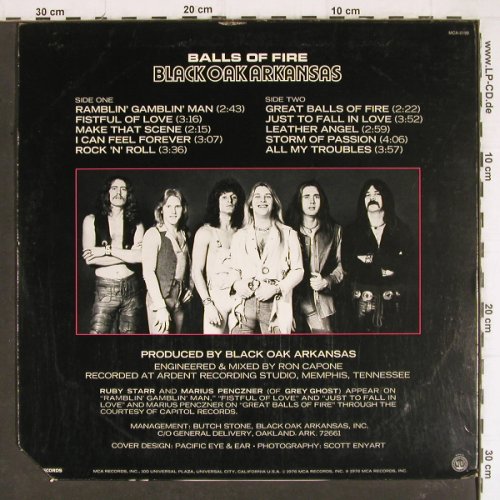 Black Oak Arkansas: Balls Of Fire, m-/vg+, MCA(MCA-2199), US, CO, 1976 - LP - Y7938 - 7,50 Euro