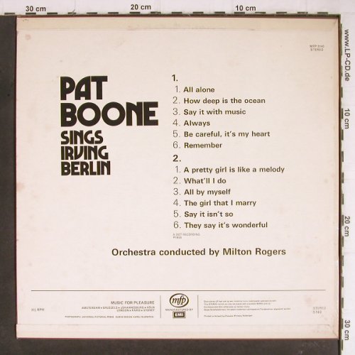 Boone,Pat: sings Irving Berlin, MFP(MFP 5140), D,  - LP - Y8480 - 6,00 Euro