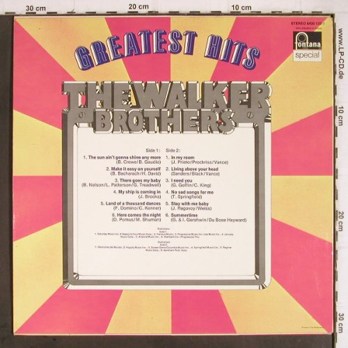 Walker Brothers: Greatest Hits, Fontana(6430 133), NL,  - LP - Y9220 - 5,00 Euro