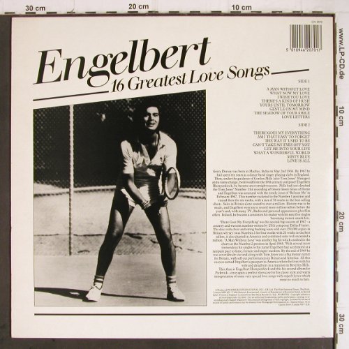 Engelbert: 16 Greatest Love Songs, Contour(CN 2070), UK, Ri,  - LP - Y9249 - 5,00 Euro