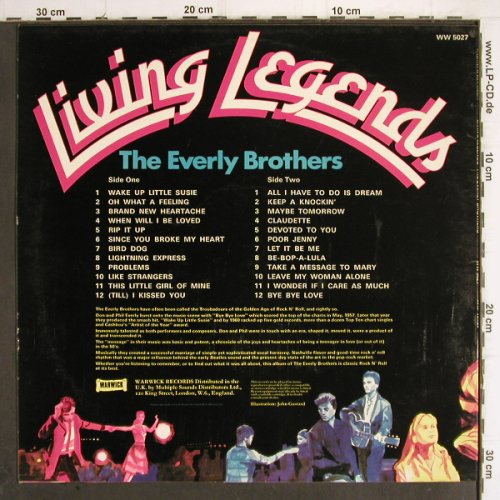 Everly Brothers:&nbsp;Living Legends, Warwick (WW 5027), UK, 1972 Typ:&nbsp;LP Best.-Nr.:&nbsp;Y9931 Preis:&nbsp; 6,00 Euro