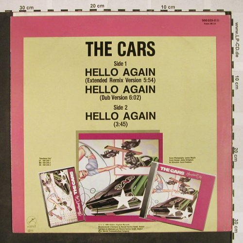 Cars: Hello Again*3(sp.12" rmx byA.Baker), Elektra(966 929-0), D, 1984 - 12inch - H4421 - 4,00 Euro