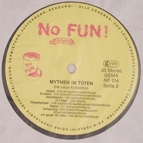 Mythen In Tüten: Die Neue Kolleltion, No Fun(NF 014), D, 1981 - LP - H4596 - 7,50 Euro