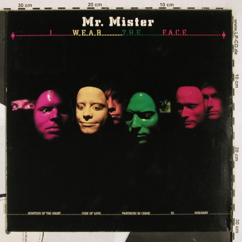 Mr.Mister: I Wear The Face, RCA,Musterplatte (PL84864), D, 1984 Typ: LP Best.-Nr.: V3209 Preis: 5,00 Euro