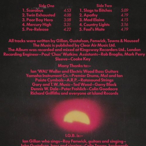 Gillan Band,Ian: Scarabus, m /vg+, Island(25 500 XOT), D, 1977 - LP - V2315 - 7,50 Euro