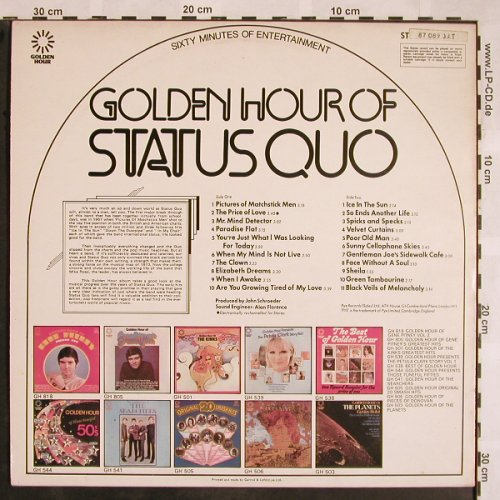 Status Quo: Golden Hour Of, Golden Hour(GH 556), UK,  - LP - X1196 - 5,50 Euro