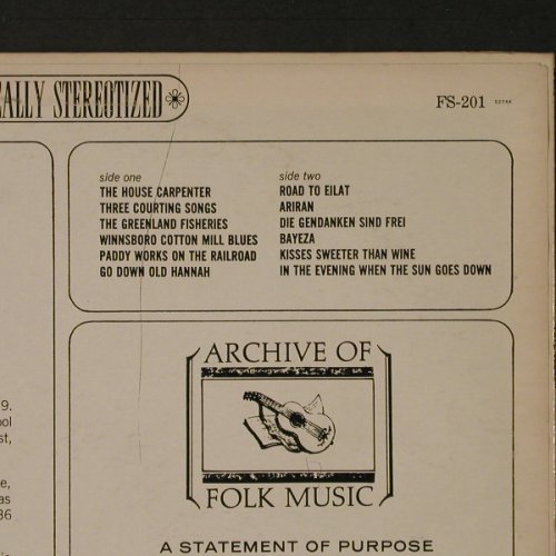 Seeger,Pete: Same, Archive of Folk Music(FS-201), US,  - LP - F5306 - 7,50 Euro